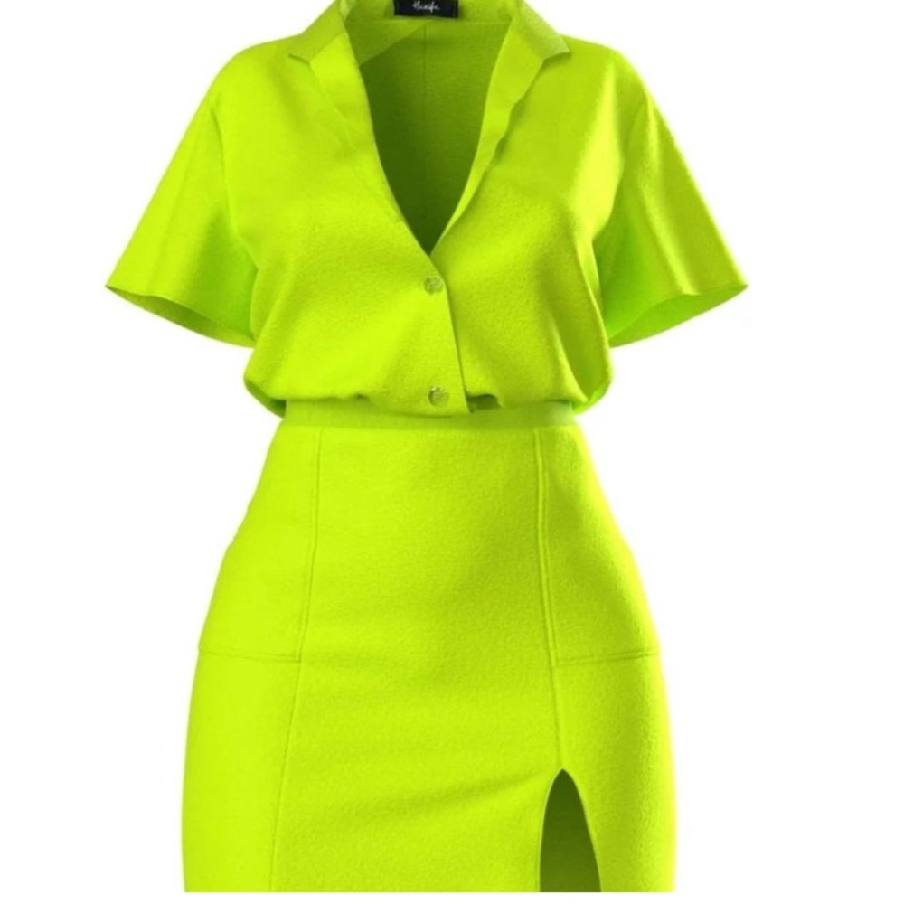 Hanifa “Robyn” Neon Green Two-Piece Set